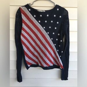 Open Season Preloved Crochet Stars & Stripes Women Top Size Small